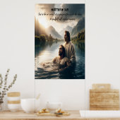 Johannes doopt Jezus Christus met Geloof Poster (Keuken)