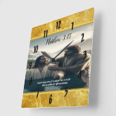 Johannes doopt Jezus Christus met Geloof Vierkante Klok (Hoek)