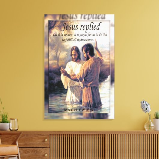 Johannes en Jezus bergen doopvervaging Canvas Afdruk (Insitu (Woonkamer))