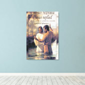 Johannes en Jezus bergen doopvervaging Canvas Afdruk (Insitu (Houten vloer))