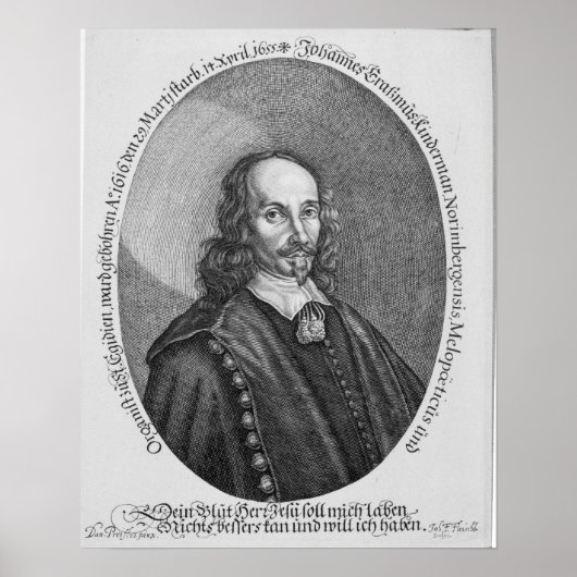 Johannes Erasmus Kindermann Poster (Voorkant)