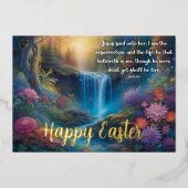 Johannes Evangelie Opstanding Vers Regenwoud Pasen Folie Feestdagenkaart (Voorkant)