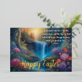 Johannes Evangelie Opstanding Vers Regenwoud Pasen Folie Feestdagenkaart (Staand Voorkant)