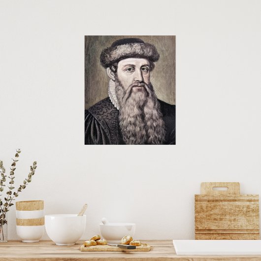Johannes Gutenberg - Inventor Poster (Keuken)
