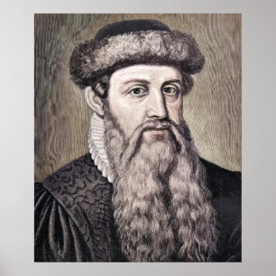 Johannes Gutenberg - Inventor Poster