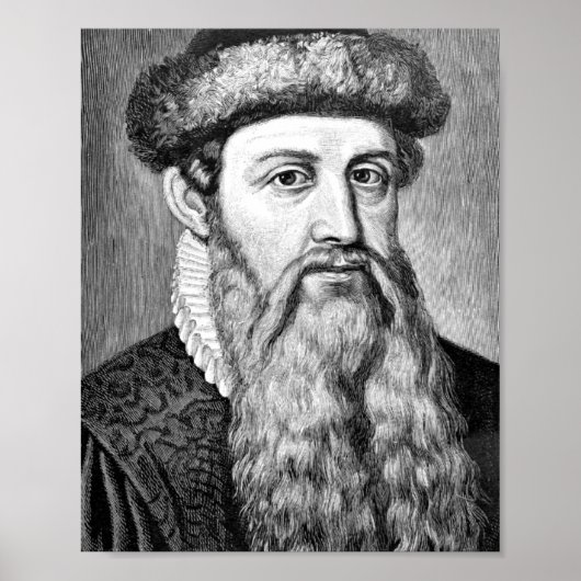 Johannes Gutenberg Portrait Poster (Voorkant)