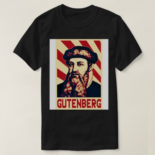 Johannes Gutenberg Retro T-shirt (Design voorkant)