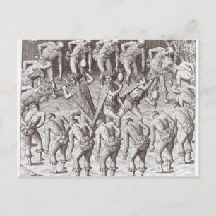 Johannes Lerii's account van de Caraïbe-indianen Briefkaart