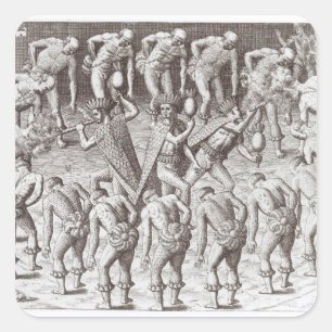 Johannes Lerii's account van de Caraïbe-indianen Vierkante Sticker
