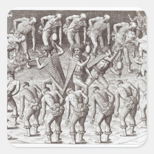 Johannes Lerii's account van de Caraïbe-indianen Vierkante Sticker (Voorkant)