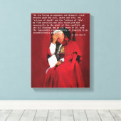 Johannes Paulus II over het leven. Canvas Afdruk (Insitu (Houten vloer))