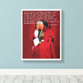 Johannes Paulus II over het leven. Canvas Afdruk (Insitu (Houten vloer))