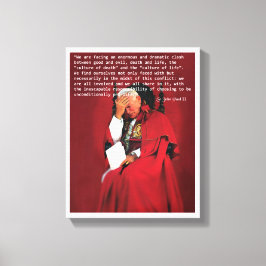 Johannes Paulus II over het leven. Canvas Afdruk