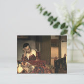 Johannes Vermeer A Maid Aslapen Briefkaart (Staand voorkant)