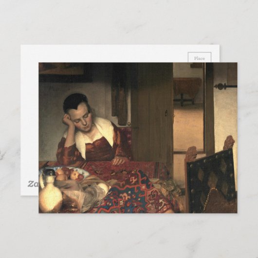 Johannes Vermeer A Maid Aslapen Briefkaart (Voorkant / Achterkant)