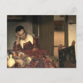 Johannes Vermeer A Maid Aslapen Briefkaart (Voorkant)