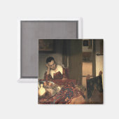 Johannes Vermeer A Maid Aslapen Magneet (Voorkant / Achterkant)