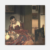 Johannes Vermeer A Maid Aslapen Magneet (Voorkant)
