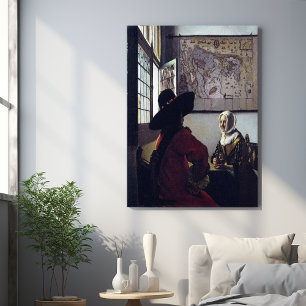 Johannes Vermeer, agent en lachend meisje Poster