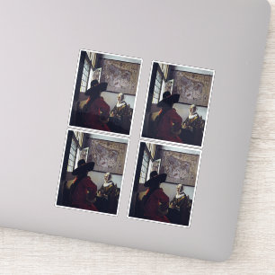 Johannes Vermeer, agent en lachend meisje Sticker
