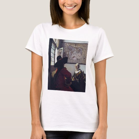 Johannes Vermeer, agent en lachend meisje T-shirt (Voorkant)