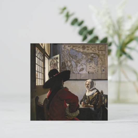 Johannes Vermeer - Agent met een Laughing Girl Bedankkaart (Staand voorkant)