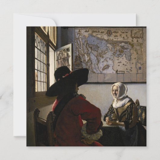 Johannes Vermeer - Agent met een Laughing Girl Bedankkaart (Voorkant)