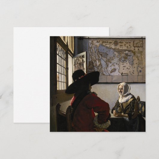 Johannes Vermeer - Agent met een Laughing Girl Kaart (Voorkant / Achterkant)