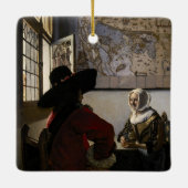 Johannes Vermeer - Agent met een Laughing Girl Keramisch Ornament (Achterkant)