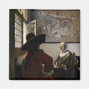 Johannes Vermeer - Agent met een Laughing Girl Magneet