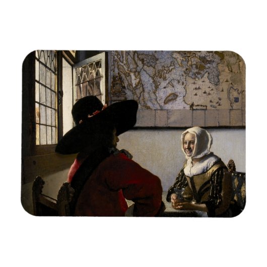 Johannes Vermeer - Agent met een Laughing Girl Magneet (Horizontaal)