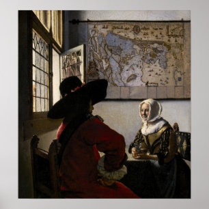 Johannes Vermeer - Agent met een Laughing Girl Poster