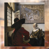 Johannes Vermeer - Agent met een Laughing Girl Raamsticker (Vel 2)