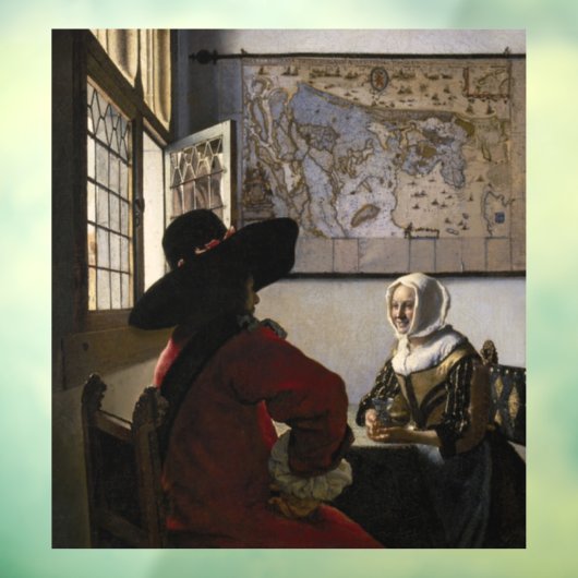 Johannes Vermeer - Agent met een Laughing Girl Raamsticker (Vel 3)