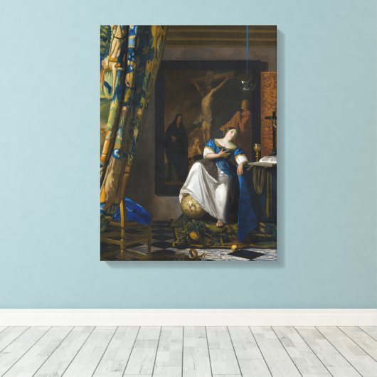 Johannes Vermeer - Allegory of Faith Canvas Afdruk (Insitu (Houten vloer))