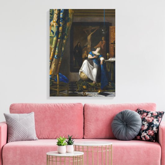 Johannes Vermeer - Allegory of Faith Canvas Afdruk (Insitu (Woonkamer))