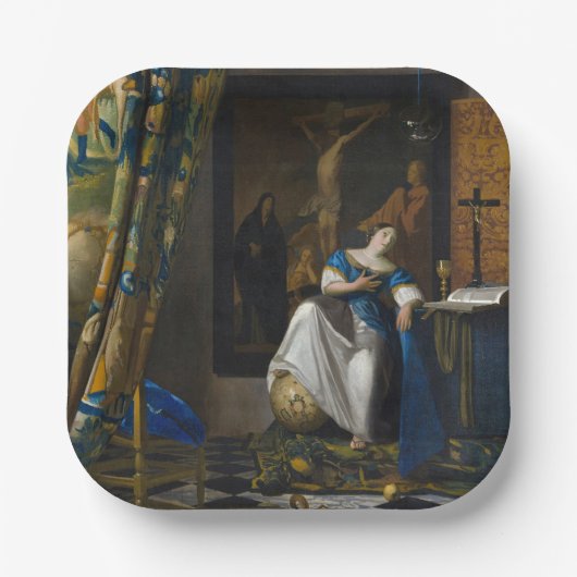 Johannes Vermeer - Allegory of Faith Papieren Bordje (Voorkant)