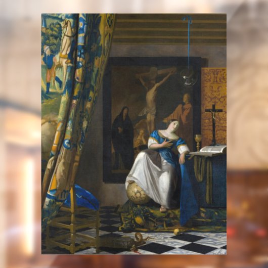 Johannes Vermeer - Allegory of Faith Raamsticker (Vel 2)