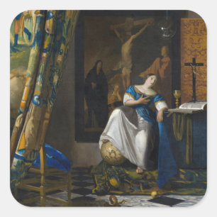 Johannes Vermeer - Allegory of Faith Vierkante Sticker