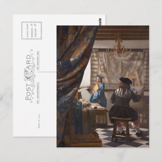 Johannes Vermeer - Allegory of the Art of Painting Briefkaart (Voorkant / Achterkant)