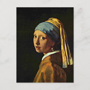 Johannes Vermeer art - Meisje met een parelaartje Briefkaart