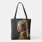 Johannes Vermeer art - Meisje met een parelaartje Tote Bag (Achterkant)