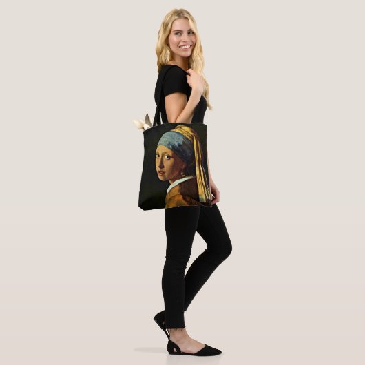 Johannes Vermeer art - Meisje met een parelaartje Tote Bag (Op model)