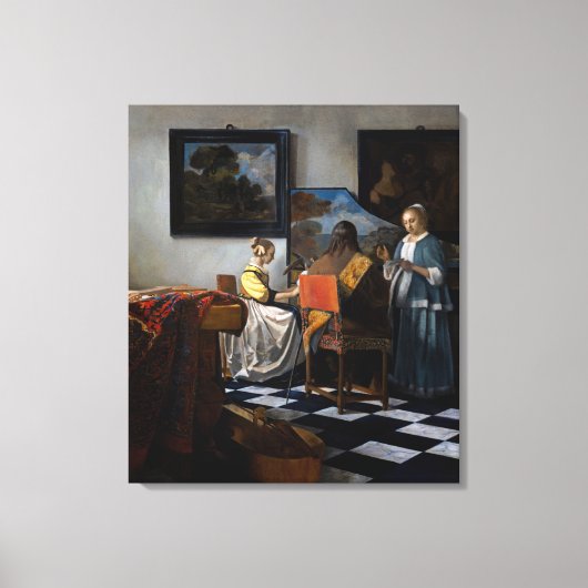 Johannes Vermeer - concert Canvas Afdruk (Voorkant)
