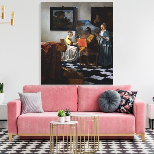 Johannes Vermeer - concert Canvas Afdruk (Insitu (Woonkamer))