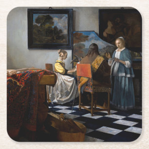 Johannes Vermeer - concert Kartonnen Onderzetters