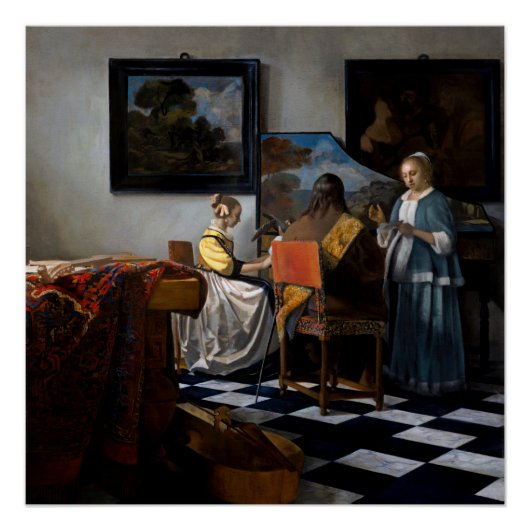 Johannes Vermeer - concert Perfect Poster (Voorkant)