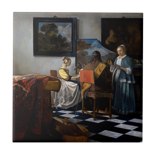 Johannes Vermeer - concert Tegeltje (Voorkant)