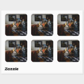 Johannes Vermeer - concert Vierkante Sticker (Vel)