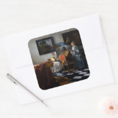 Johannes Vermeer - concert Vierkante Sticker (Envelop)